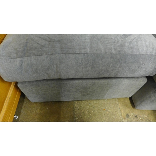 1506 - A pair of mid-grey upholstered cushion topped footstools