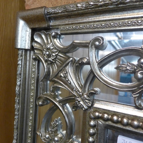 1529 - A large silver French style mirror