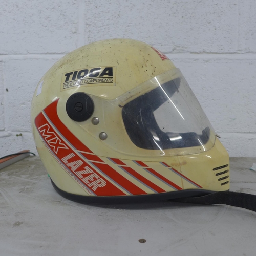 2075 - A vintage Tioga Lazer crash helmet