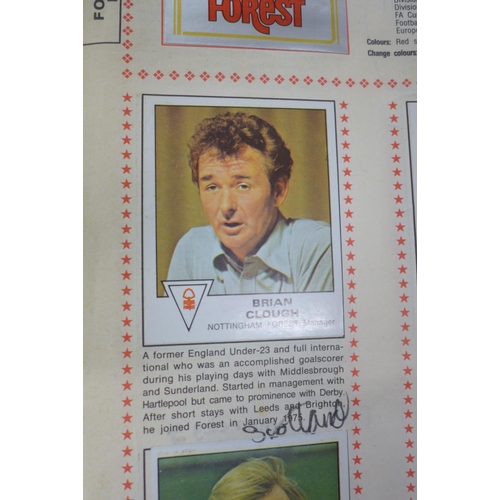 2155 - A box of  figurine panini Football 80 football sticker book- mostly complete and signed by players  ... 