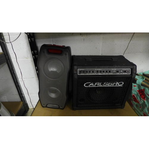 2180 - A quantity of amps and speakers including a Sharp party speaker system (model:- P5-929), a Rocket 10... 