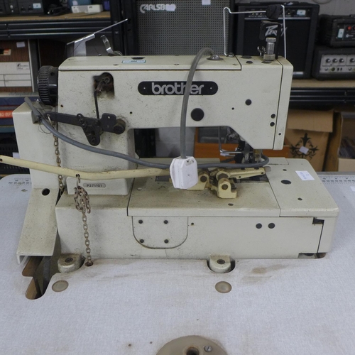 2191 - Brother FD4-B272 Coverstitch (Bottom) (Elasticater) Chainstitch Industrial Sewing Machine mounted on... 