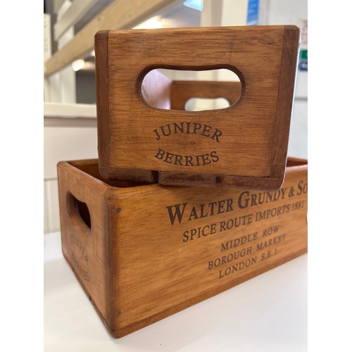 1522 - A set of two stacking 'Walter Grundy & Son' storage boxes