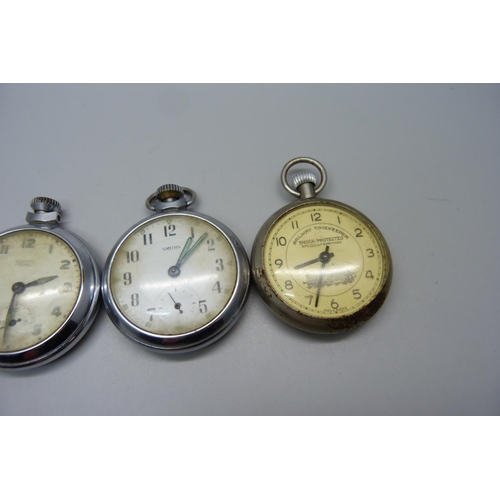 1000 - Four pocket watches including military and railway