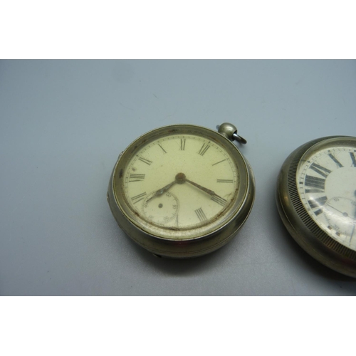 1001 - Two pocket watches, one bears inscription on the case back