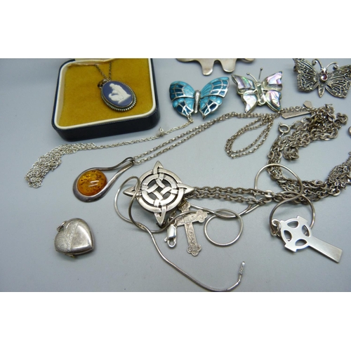 1009 - Silver jewellery, 57g