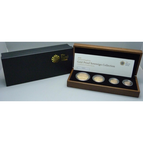 1012 - The Royal Mint 2008 UK gold proof sovereign collection, no. 1051