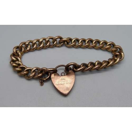 1033 - A 9ct gold bracelet, 26.7g