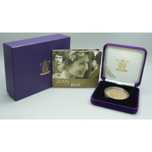 1045 - The Royal Mint 2006 Her Majesty Queen Elizabeth II Eightieth Birthday Gold Proof Crown, No. 0796