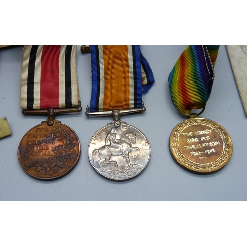 1061 - Two WWI medals to 117910 Pte. C.S. Widdison, M.G.C. and a Special Constabulary medal For Faithful Se... 