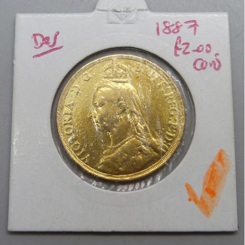 1062 - A Queen Victoria 1887 gold £2 coin