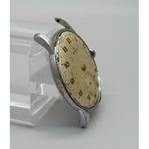 1065 - A gentleman's Cyma wristwatch, 30mm case, (lacking bezel and hands)