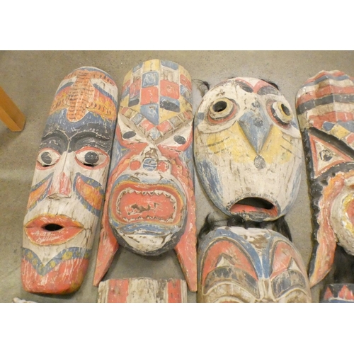 1088 - A collection of carved tribal masks **PLEASE NOTE THIS LOT IS NOT ELIGIBLE FOR POSTING AND PACKING**