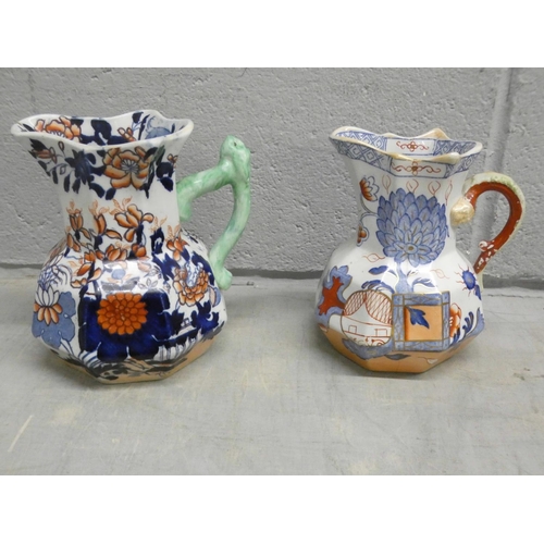 1091 - Two Royal Crown Derby unfinished two handled cup, a bowl, plated candlesticks, a glass bowl, a Mason... 