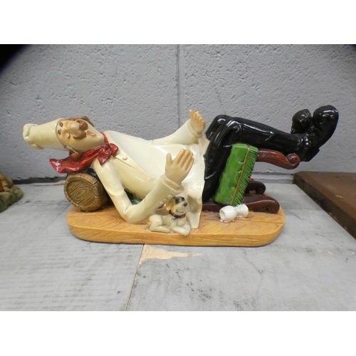 1099 - A butler's table, a bottle holder and a model of a duck **PLEASE NOTE THIS LOT IS NOT ELIGIBLE FOR P... 