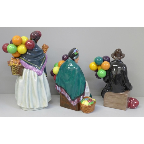 602 - Three Royal Doulton figures including Biddy Pennyfarthing, HN1843