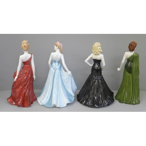 603 - Four Coalport Ladies of Fashion figures, three boxed