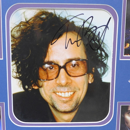 614 - A signed Tim Burton photograph and photographs of films directed by Tim Burton including Beetlejuice... 