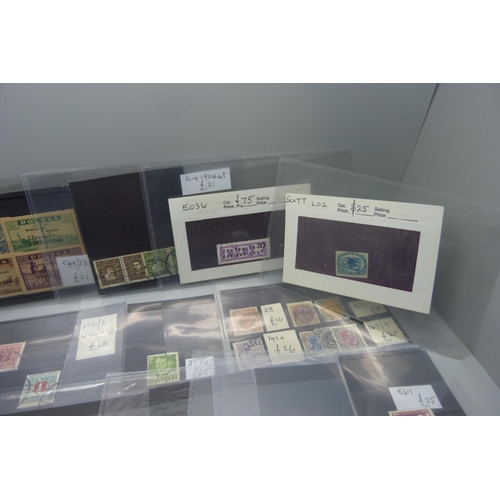 623 - Stamps; better stamps and sets on 32 stockcards, all identified and catalogued at over £1,500