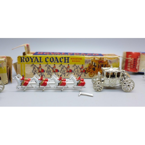 632 - Three Royal coaches, two Benbros and one Lesney, two a/f