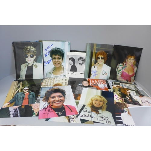 634 - Autographs photographs including Mel C (Spice Girls), Martha Reeves, Sister Sledge, Ruby Turner, Sin... 