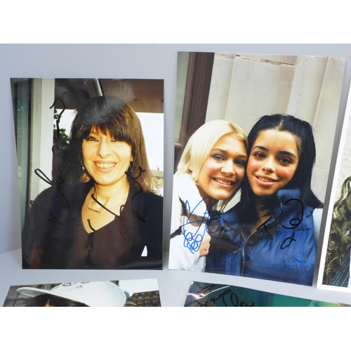 645 - Autographed photographs including Chrissie Hynde (Pretenders) Sheila Ferguson (Three Degrees), Katie... 