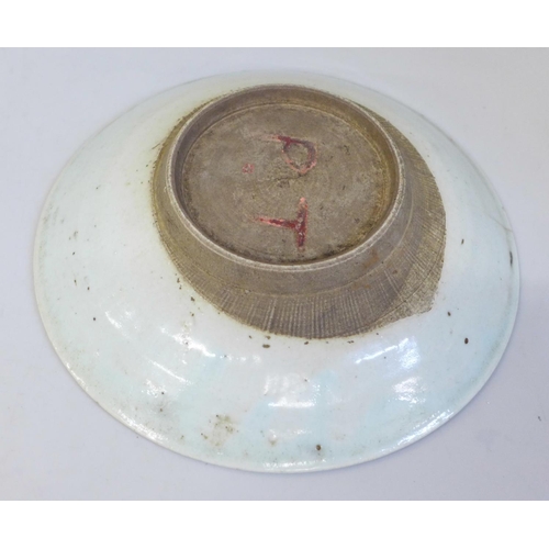 654 - A Chinese bowl, hairline crack to rim