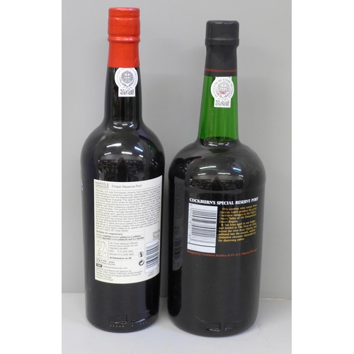 674 - Two bottles of port; Cockburn's and M&S