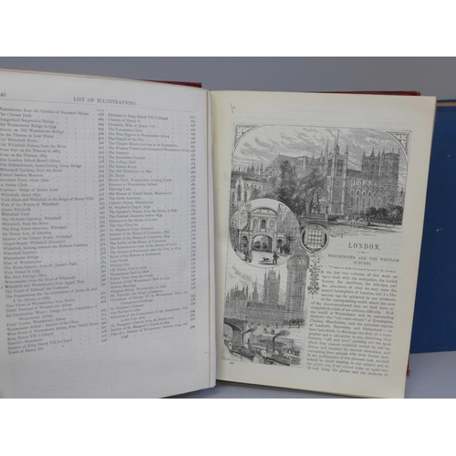 676 - Two bound volumes of Old and New London Illustrated, Cassell and Co., circa 1878, one bound volume o... 