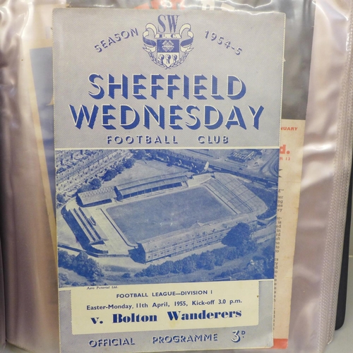 697 - Football memorabilia; 24 1950s football programmes in folder