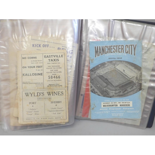 697 - Football memorabilia; 24 1950s football programmes in folder