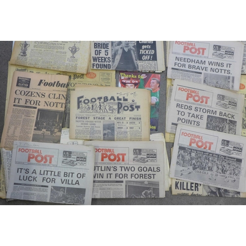 698 - Football memorabilia; a box of Nottingham Forest related newspapers and magazines celebrating 1959 F... 