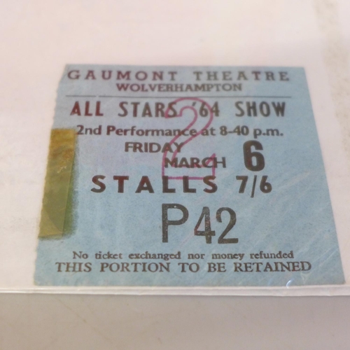 701 - Pop music, Rolling Stones ticket and programme for the All Stars 64 show, Marquee Club London flyer ... 