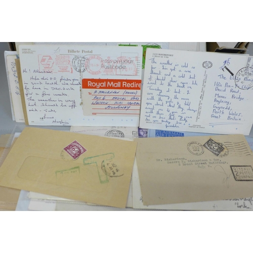 707 - Stamps; a box of worldwide covers with postage due and other instructional markings