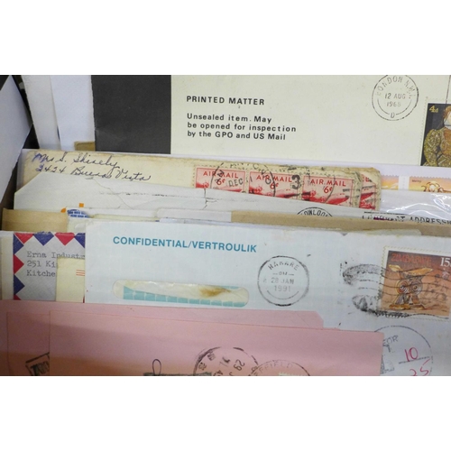 707 - Stamps; a box of worldwide covers with postage due and other instructional markings