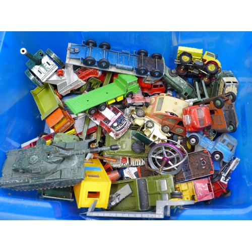 740 - A collection of Dinky, Corgi and other die-cast model vehicles, playworn