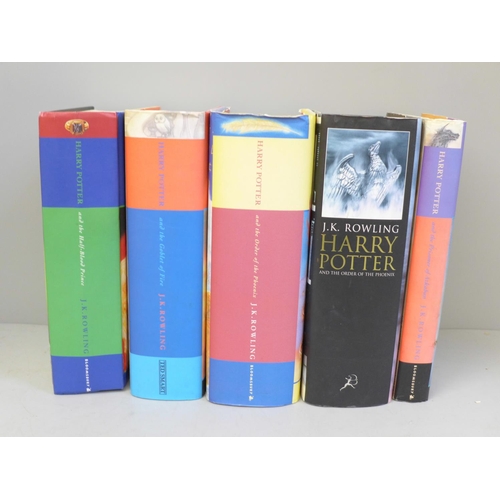 756 - Five Harry Potter novels including three First Editions