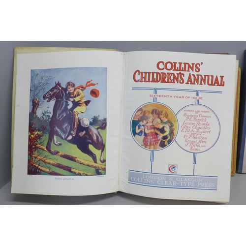 775 - Three vintage annuals; The Prize, 1925, Collins Children's Annual, 1931 and Film Pictorial Annual, 1... 