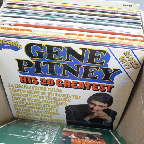 794 - A box of over 70 1960s and later LP records