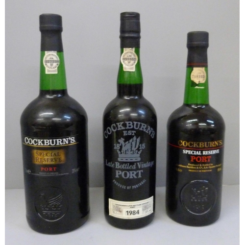 803 - Three bottles of port, Cockburns Vintage and Special Reserve