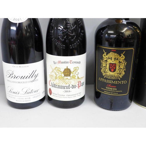 809 - Three bottles of red wine; Mastro Giulo Pasotti Appassimente, boxed, a bottle of Le Moulin Teroud Ch... 