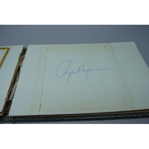 848 - An autograph book, 1950s and 1960s includes Cary Grant, Margaret Leigh, Marty Wilde, Victor Sylveste... 