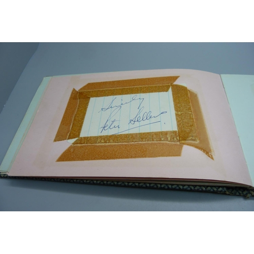 848 - An autograph book, 1950s and 1960s includes Cary Grant, Margaret Leigh, Marty Wilde, Victor Sylveste... 