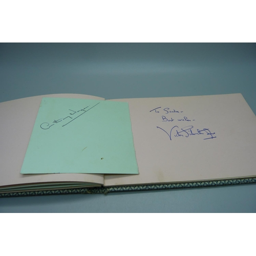 848 - An autograph book, 1950s and 1960s includes Cary Grant, Margaret Leigh, Marty Wilde, Victor Sylveste... 