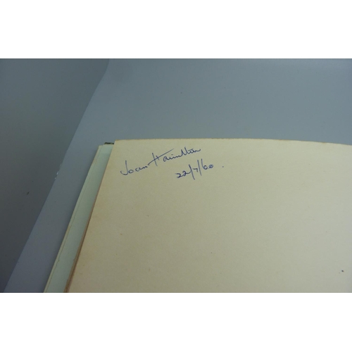 848 - An autograph book, 1950s and 1960s includes Cary Grant, Margaret Leigh, Marty Wilde, Victor Sylveste... 