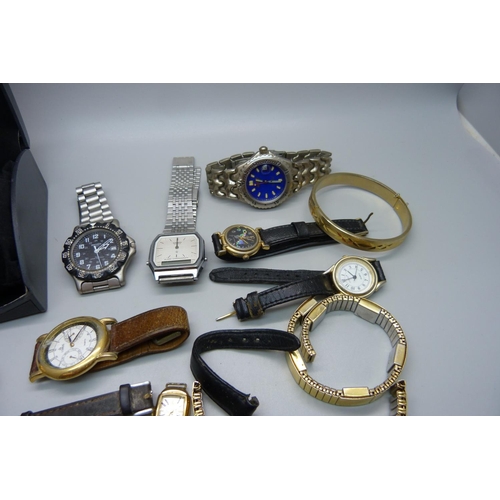 860 - A collection of wristwatches, etc.