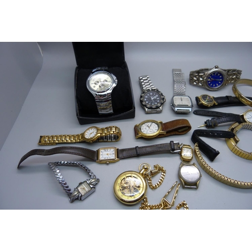 860 - A collection of wristwatches, etc.