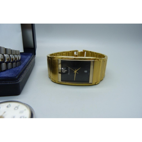 877 - Two Accurist wristwatches and a Smiths nurse's watch