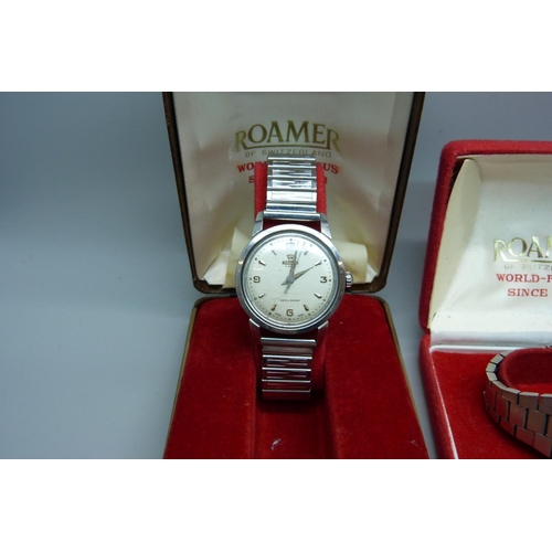 881 - A lady's Omega wristwatch, a gentleman's Roamer wristwatch and other wristwatches