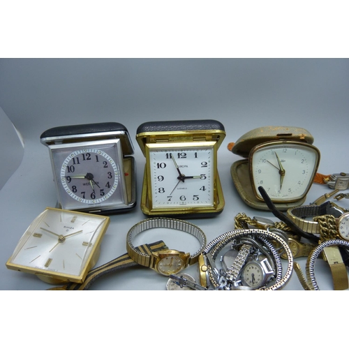 915 - Mechanical wristwatches and alarm clocks, some a/f